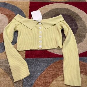 Sabo Skirt Yellow Off-Shoulder Sweater
